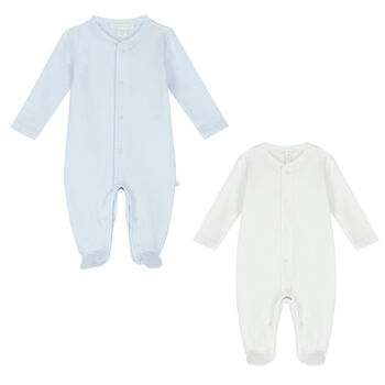 Blue & White Angel Wings Babygrows ( 2-Pack )